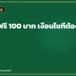 เครดิตฟรี 100 บาท เงื่อนไขที่ต้องอ่านก่อน
